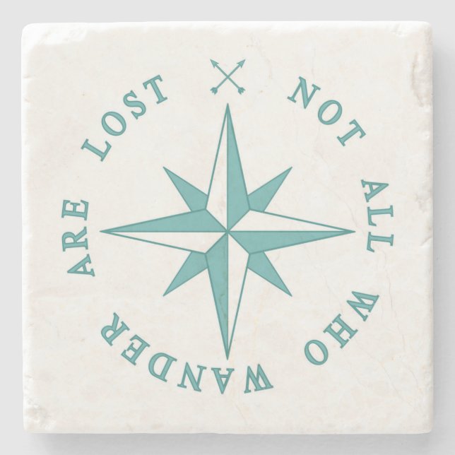 Not All Who Wander Are Lost Stone Coaster (Front)