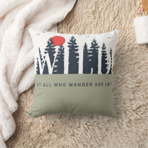 Not All Who Wander Nature Modern Colorblock Cushion