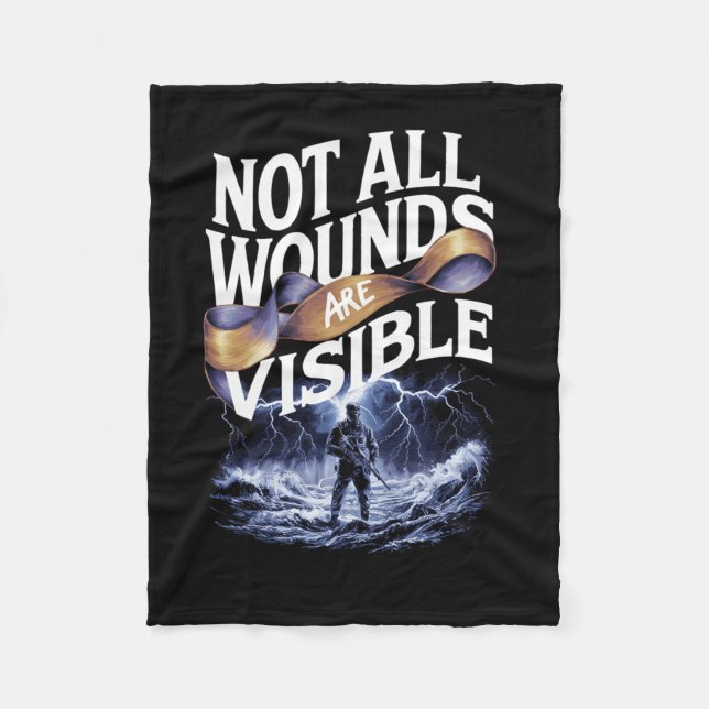 Not All Wounds Are Visible_army Version Sticker  Fleece Blanket (Front)
