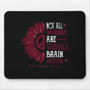 Not All Wounds Are Visible Brain Aneurysm Burgundy Mouse Mat