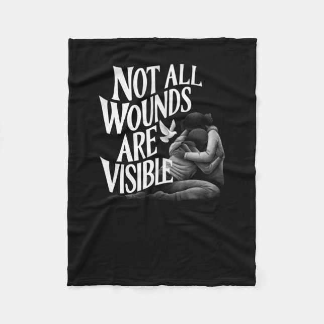 Not All Wounds Are Visible_children's Version Fleece Blanket (Front)