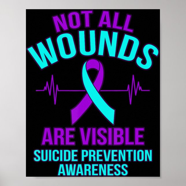 Not All Wounds Are Visible Happy Suicide Awareness Poster (Front)
