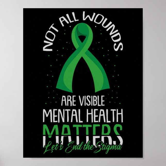 Not All Wounds Are Visible Mental Health Awareness Poster (Front)