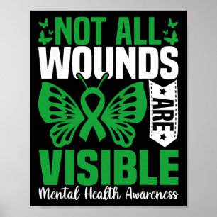 Not All Wounds Are Visible Mental Health Awareness Poster