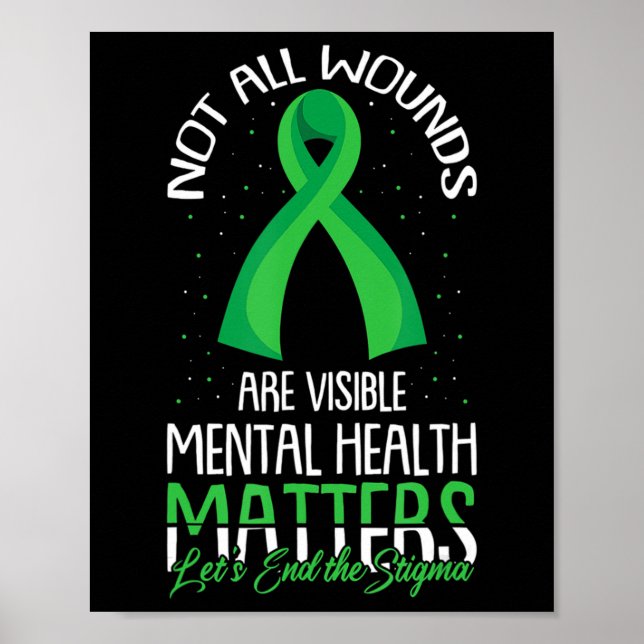 Not All Wounds Are Visible Mental Health Awareness Poster (Front)