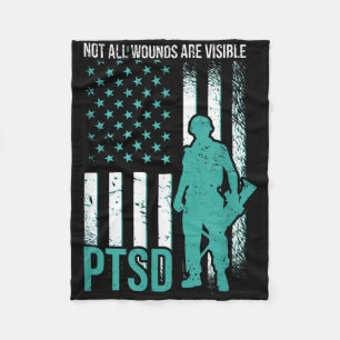 Not All Wounds Are Visible - Ptsd Awareness Fleece Blanket