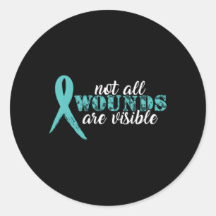 Not All Wounds Are Visible Ptsd Awareness Month Classic Round Sticker