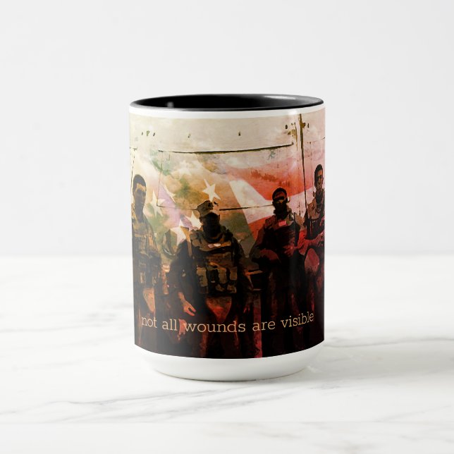 Not All Wounds are Visible PTSD Awareness Mug (Center)