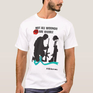 NOT ALL WOUNDS ARE VISIBLE. PTSD AWARENESS.  T-Shirt