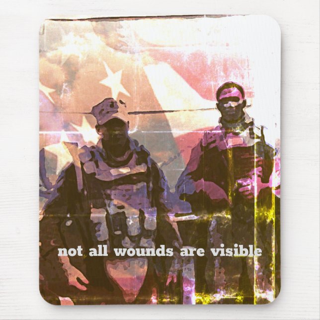 Not All Wounds are Visible PTSD  Mouse Mat (Front)