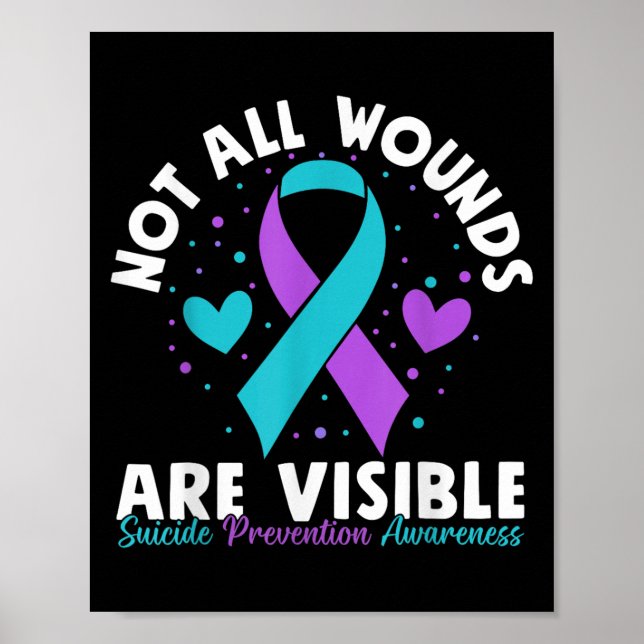 Not All Wounds Are Visible Suicide Awareness Menta Poster (Front)