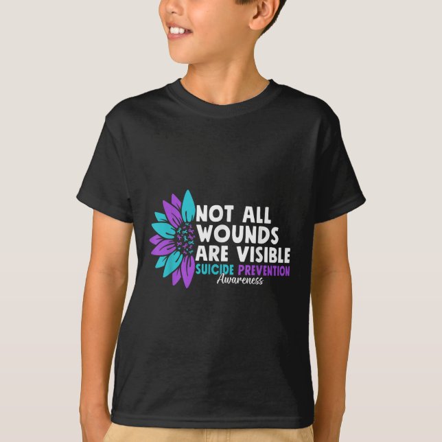 Not All Wounds Are Visible Suicide Awareness Menta T-Shirt (Front)