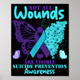 Not All Wounds Are Visible Suicide Awareness  Poster