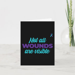 Not All Wounds Are Visible Teal And Purple Awarene Card