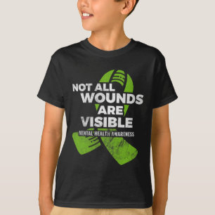 Not All Wounds Visible Mental Health Awareness Psy T-Shirt