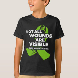 Not All Wounds Visible Mental Health Awareness Psy T-Shirt