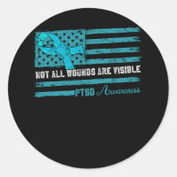 Not All Wounds Visible PTSD Awareness Ribbon Ameri