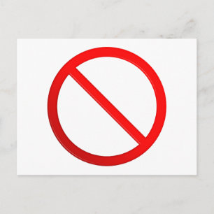 Not Allowed Sign Postcard