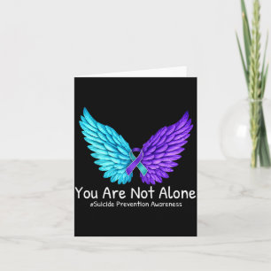 Not Alone Prevention Awareness Teal Purple 1 Card