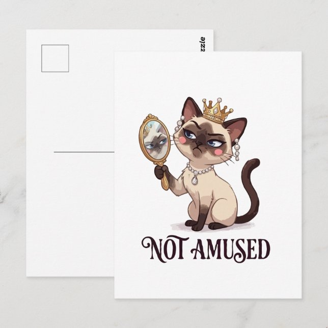 Not Amused Regal Siamese Cat Postcard (Front/Back)