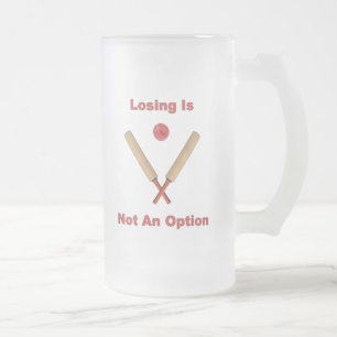Not An Option Cricket Frosted Glass Beer Mug