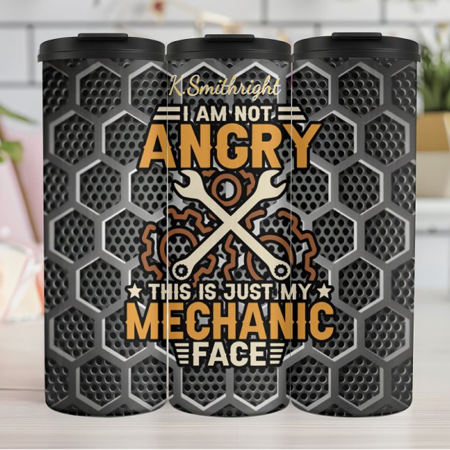 Not Angry Mechanic Face  Thermal Tumbler (Creator Uploaded)