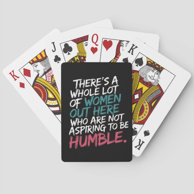 Not Aspiring to Be Humble Kamala Harris Feminist Playing Cards (Back)