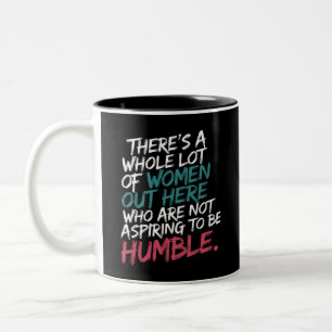 Not Aspiring to Be Humble Kamala Harris Feminist Two-Tone Coffee Mug