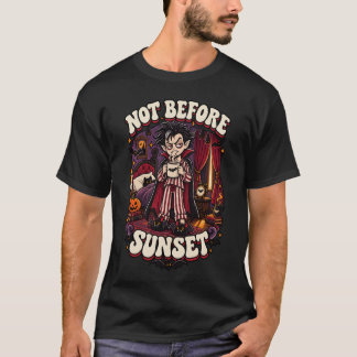 Not Before Sunset Funny Vampire Halloween Coffee D T-Shirt