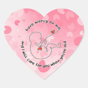 Not Born Yet Baby Prolife Foetus Have Mercy Love Heart Sticker