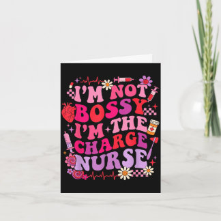 Not bossy the charge nurse retro valentine nursing card