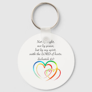 Not by Might - Zechariah 4:6  Key Ring