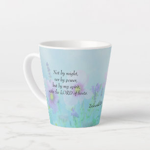 Not by Might - Zechariah 4:6   Latte Mug