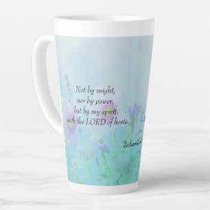 Not by Might - Zechariah 4:6 Latte Mug
