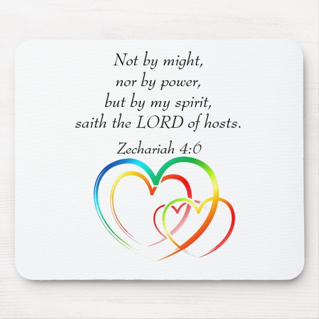 Not by Might - Zechariah 4:6 Mouse Mat (Front)