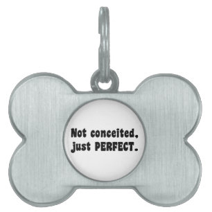 Not Conceited, Just Perfect Pet Name Tag