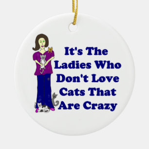 (Not Crazy) Cat Lady Ceramic Tree Decoration