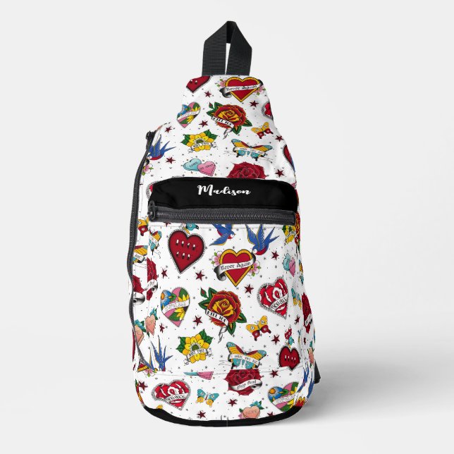 Not Dating Traditional Tattoo Sling Bag (Front)