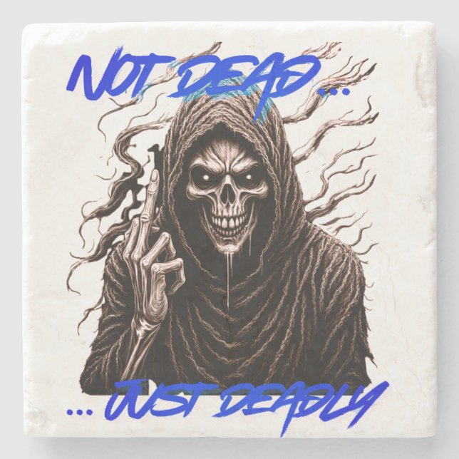 Not Dead Just Dead Stone Coaster (Front)