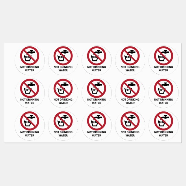 Not Drinking Water, Prohibition Sign (Sheet)
