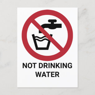 Not Drinking Water, Prohibition Sign Postcard