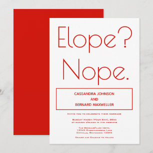 Not Eloping Wedding   Invitation