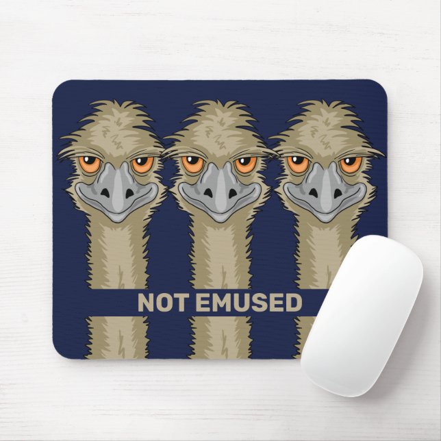 Not Emused Funny Emu Pun Mouse Mat (With Mouse)