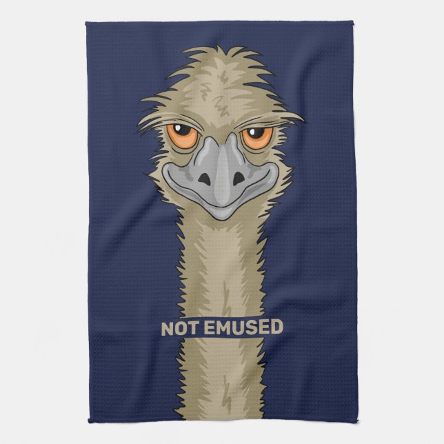 Not Emused Funny Emu Pun Tea Towel (Vertical)