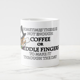 Not Enough Coffee or Middle Fingers Giant Coffee M Large Coffee Mug