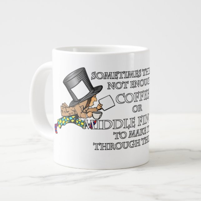 Not Enough Coffee or Middle Fingers Large Coffee Mug (Front Left)