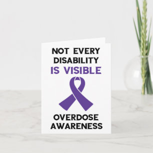 Not Every Disability Purple Ribbon Overdose Awaren Card