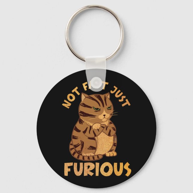 Not Fast Just Furious Funny Fat Cat Pet Lovers Key Ring (Front)