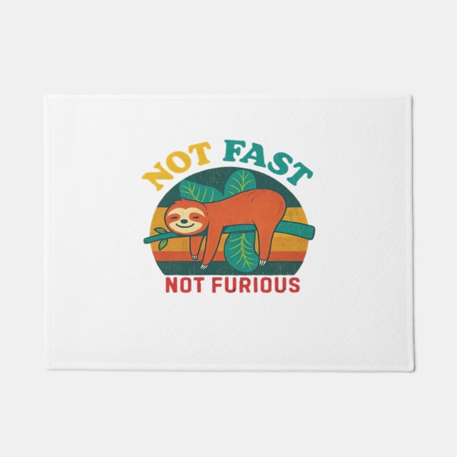 Not Fast Not Furious Funny Sloth Essential T-Shirt Doormat (Front)