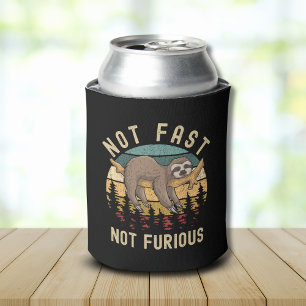 Not Fast Not Furious Funny Sloth Sleeping Can Cooler